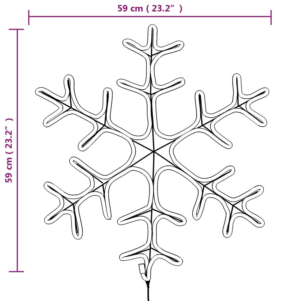 Kerstfiguur Sneeuwvlok Met 44 Warmwitte Led's 1 59 x 59 cm