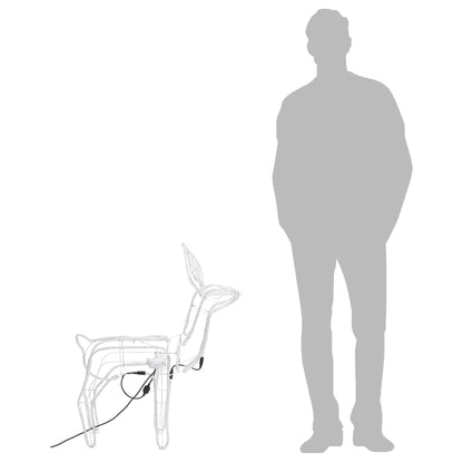Kerstfiguur rendier met bewegende kop warmwit 76x42x87 cm