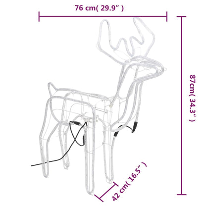 Kerstfiguur rendier met bewegende kop warmwit 76x42x87 cm