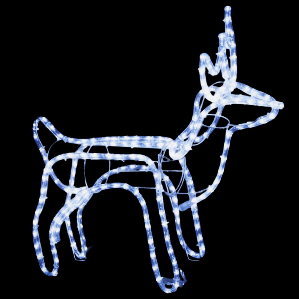 Kerstfiguur rendier koudwit 60x30x60 cm