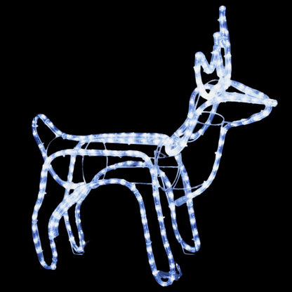 Kerstfiguur rendier koudwit 60x30x60 cm