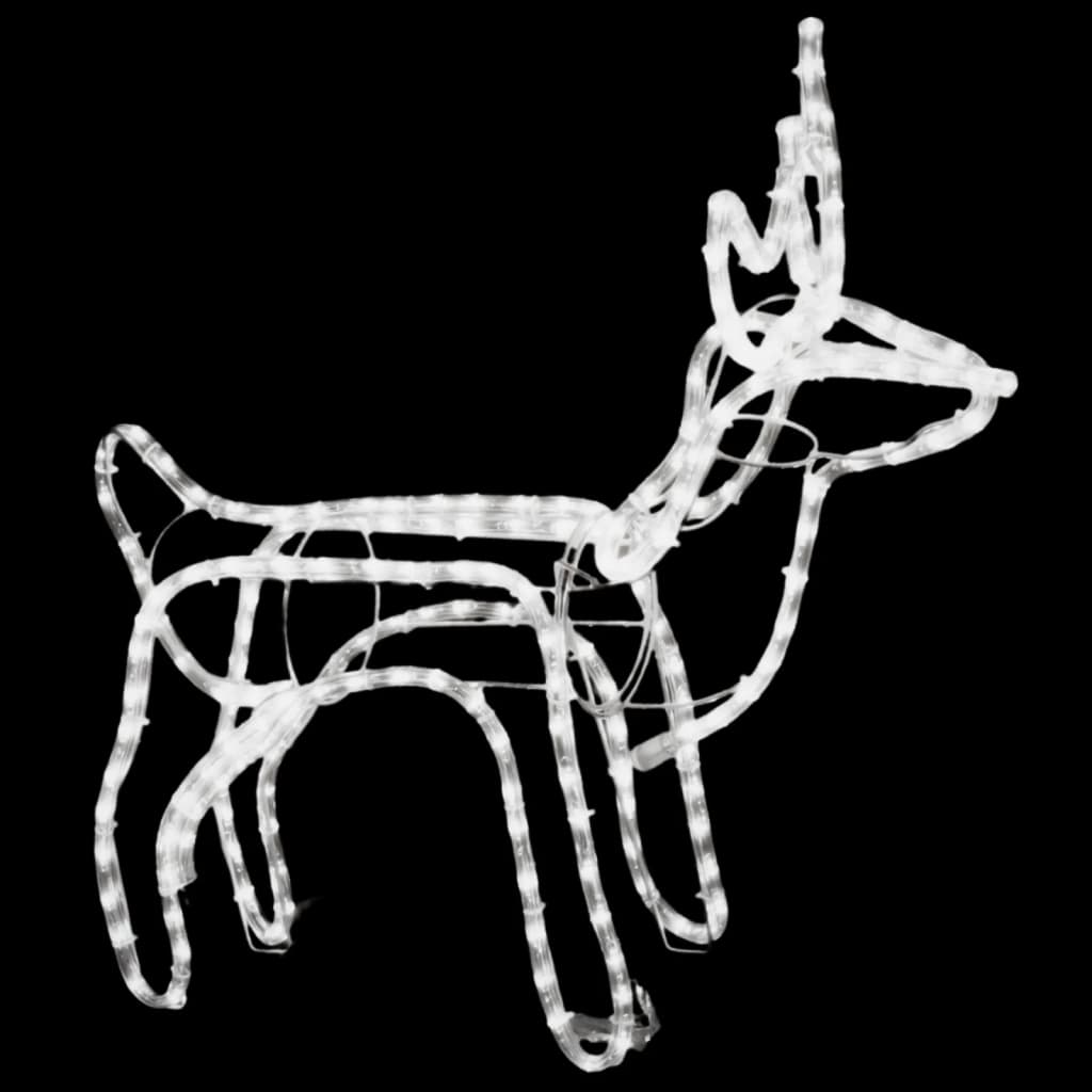 Kerstfiguur rendier koudwit 60x30x60 cm