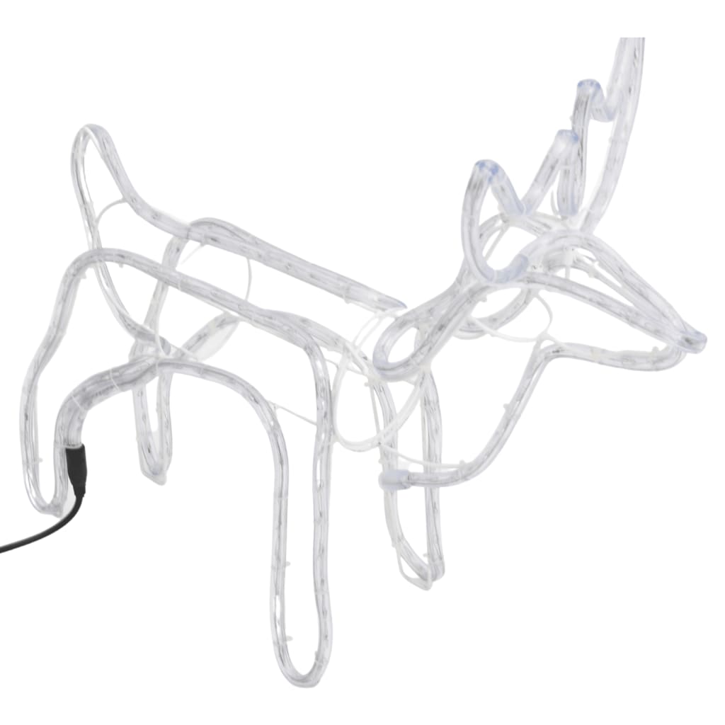 Kerstfiguur rendier koudwit 60x30x60 cm