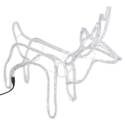 Kerstfiguur rendier koudwit 60x30x60 cm
