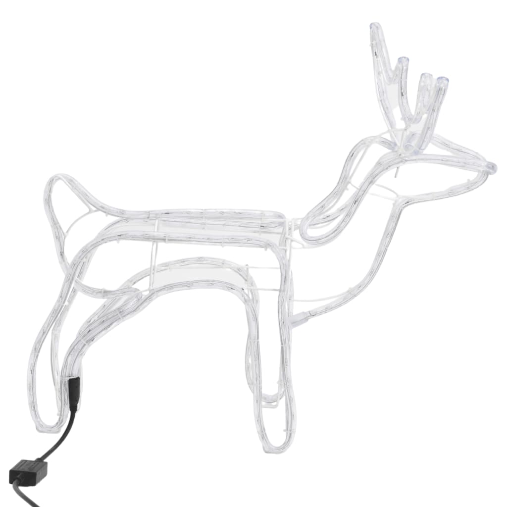 Kerstfiguur rendier koudwit 60x30x60 cm