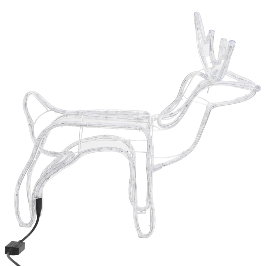 Kerstfiguur rendier koudwit 60x30x60 cm