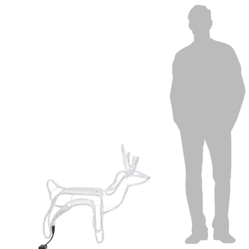 Kerstfiguur rendier koudwit 60x30x60 cm