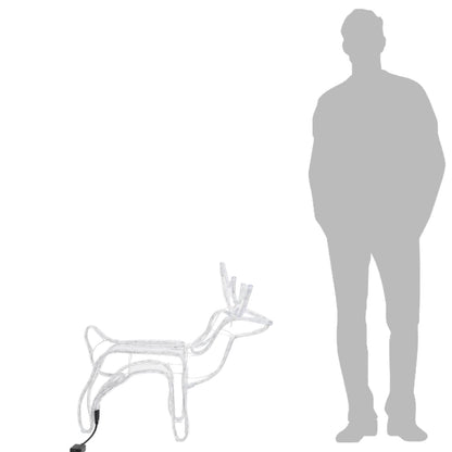 Kerstfiguur rendier koudwit 60x30x60 cm