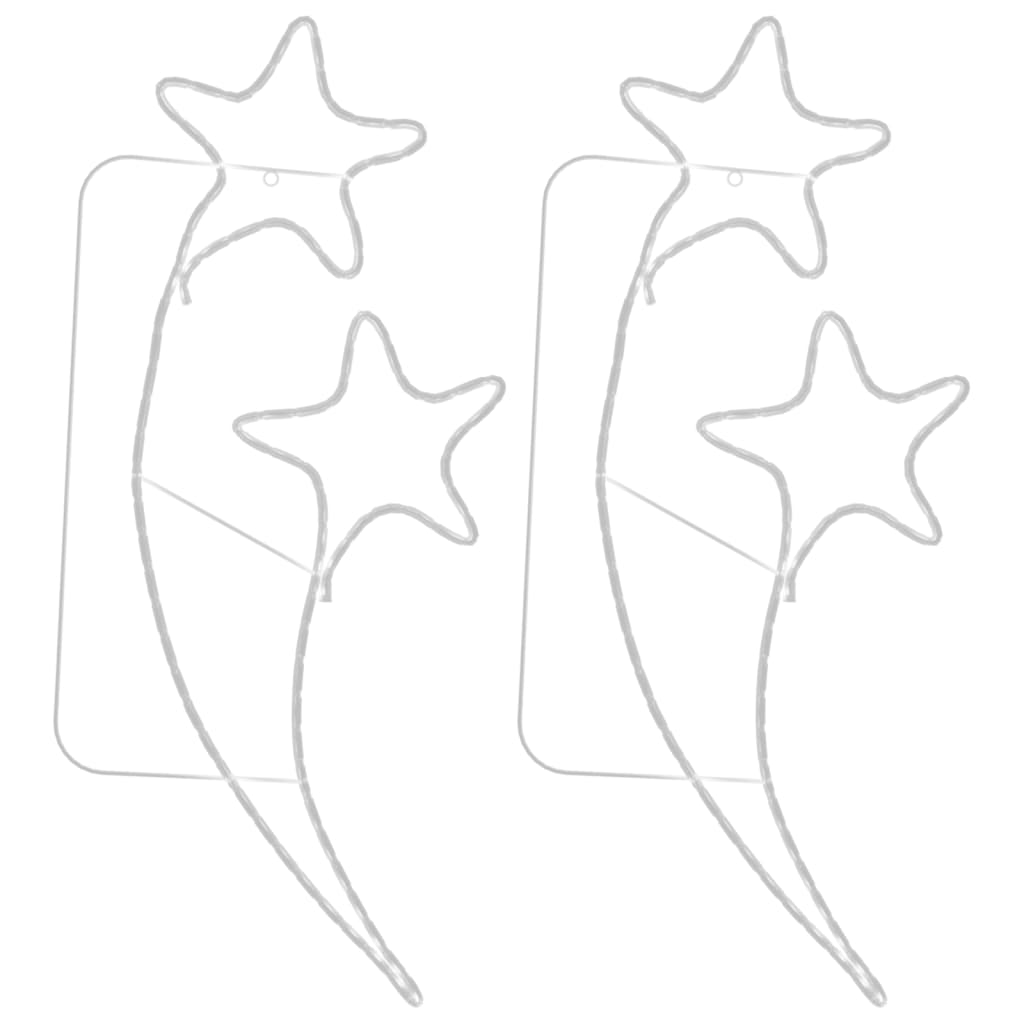 Lichtkabels 2 St Stervormig Warmwit 125,5X53X4,5 Cm