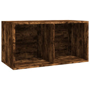 Opbergbox LP's 71x34x36 cm bewerkt hout gerookt eiken