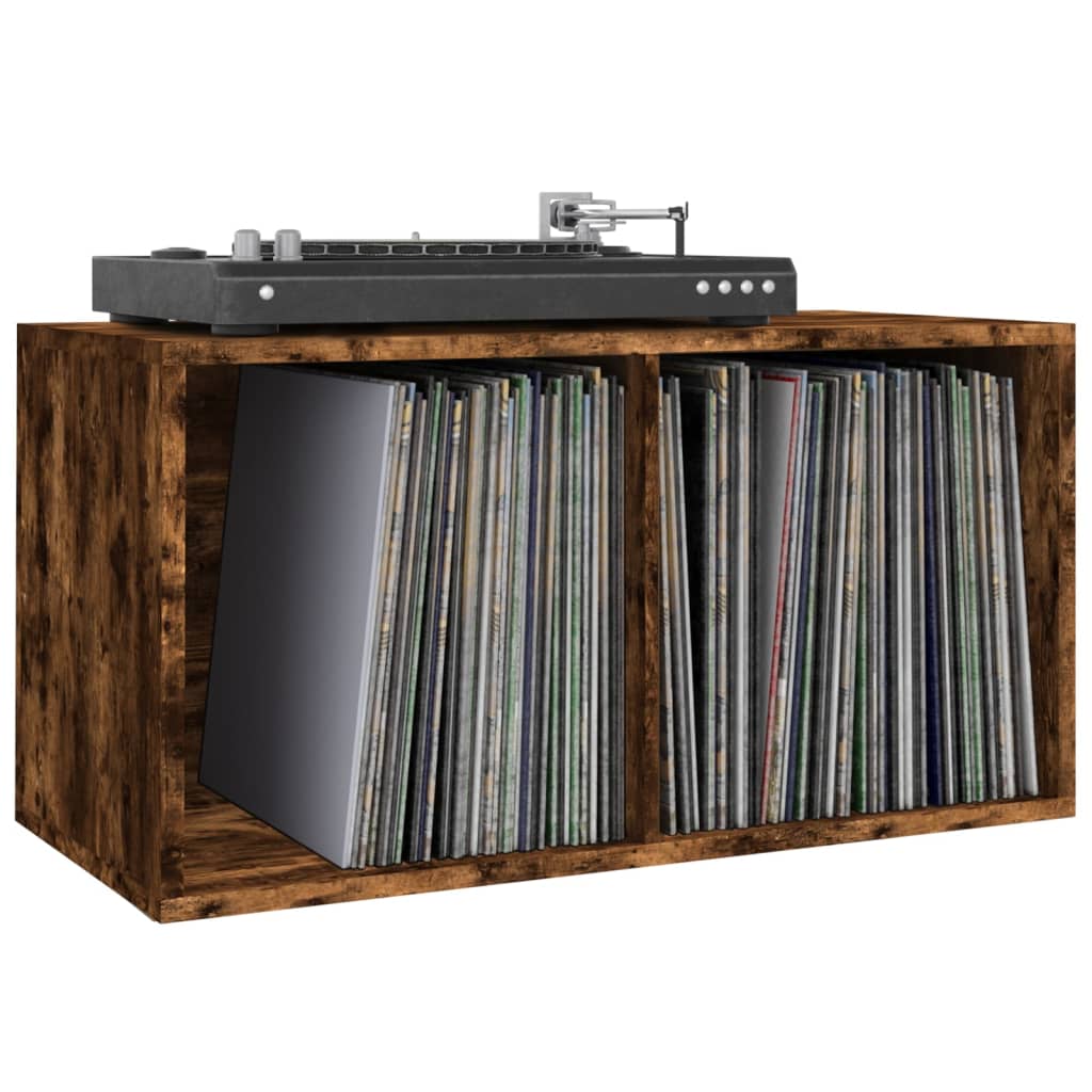 Opbergbox Voor Lp's 7X34X36 Cm Bewerkt Hout Kleur Gerookt eiken