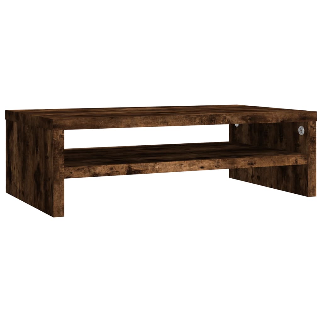 Monitorstandaard 42x24x13 cm bewerkt hout gerookt eikenkleurig Gerookt eiken