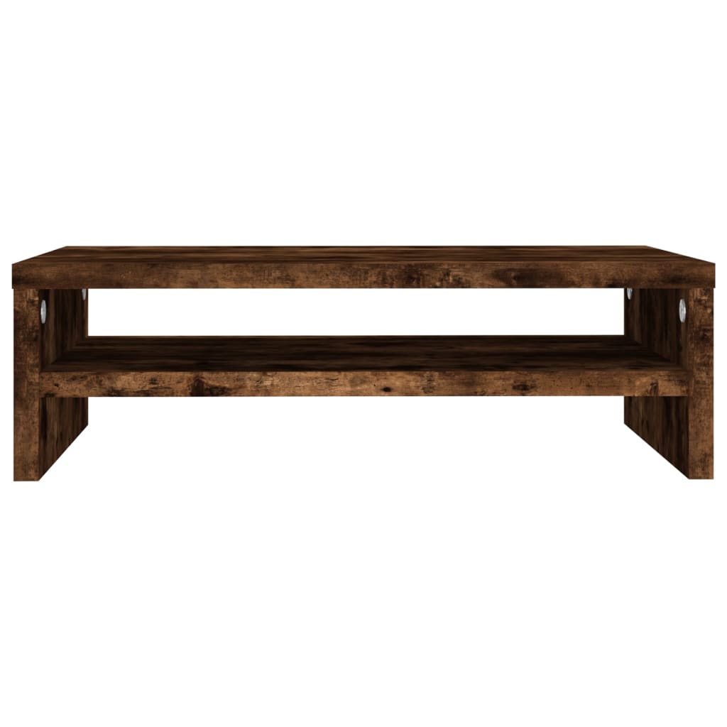 Monitorstandaard 42x24x13 cm bewerkt hout gerookt eikenkleurig Gerookt eiken