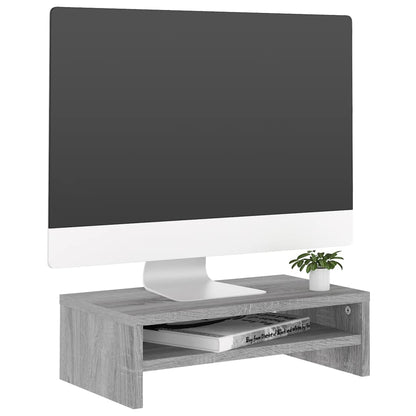 Monitorstandaard 42x24x13 cm bewerkt hout grijs sonoma eiken Grijs sonoma