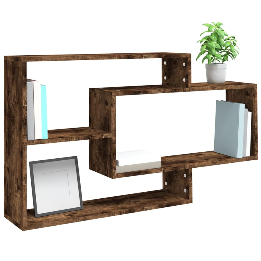 Wandschap 104x20x58,5 cm bewerkt hout gerookt eikenkleurig Gerookt eiken