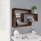 Wall shelf 104x20x58.5 cm processed wood smoked oak finish
