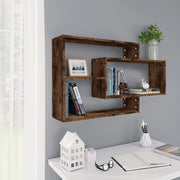 Wandschap 104x20x58,5 cm bewerkt hout gerookt eiken