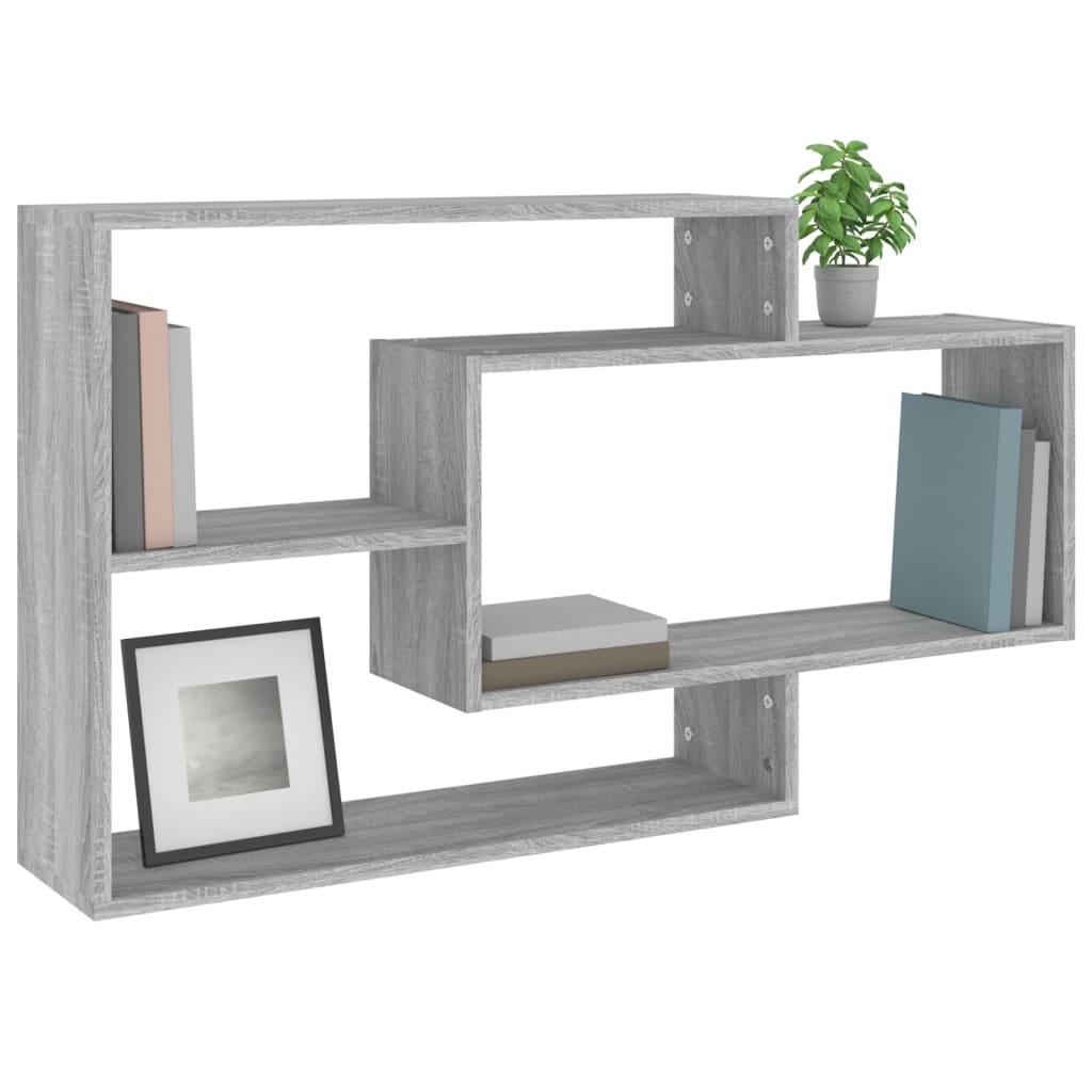 Wandschap 104x20x58,5 cm bewerkt hout grijs sonoma eikenkleurig Grijs sonoma