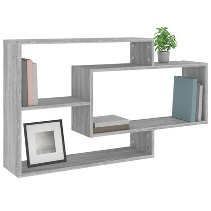 Wandschap 104x20x58,5 cm bewerkt hout grijs sonoma eikenkleurig Grijs sonoma