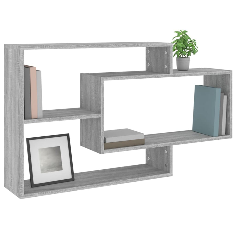 Wandschap 104x20x58,5 cm bewerkt hout grijs sonoma eikenkleurig Grijs sonoma