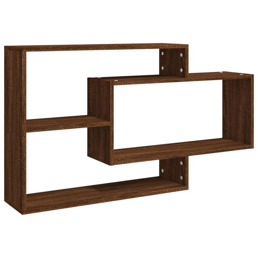 Wandschap 104x20x58,5 cm bewerkt hout bruineikenkleurig bruin eikenkleur