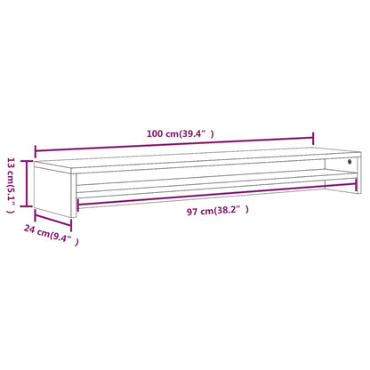 Monitorstandaard 100x24x13 cm bewerkt hout grijs sonoma eiken Grijs sonoma