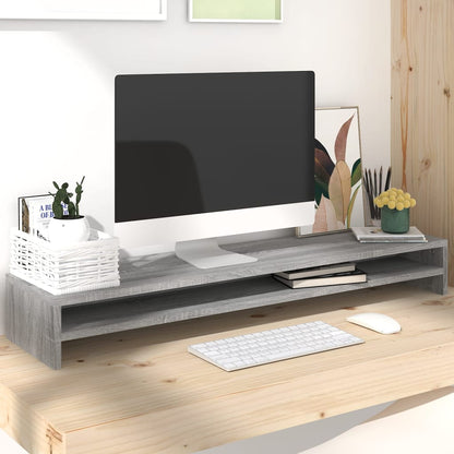 Monitorstandaard 100x24x13 cm bewerkt hout grijs sonoma eiken Grijs sonoma