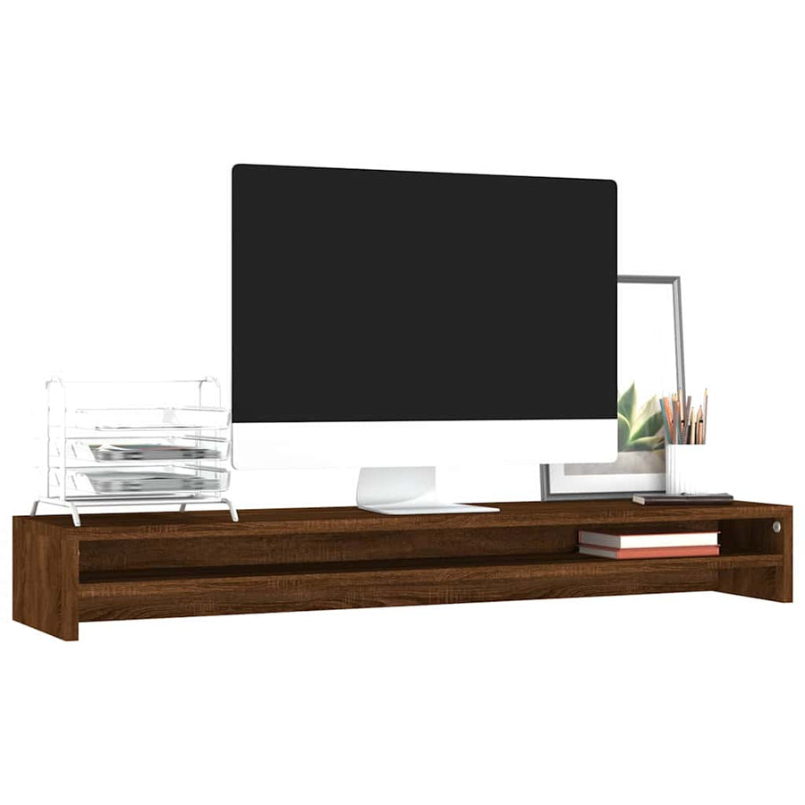 Monitorstandaard 100X24X13 Cm Bewerkt Hout bruin eikenkleur