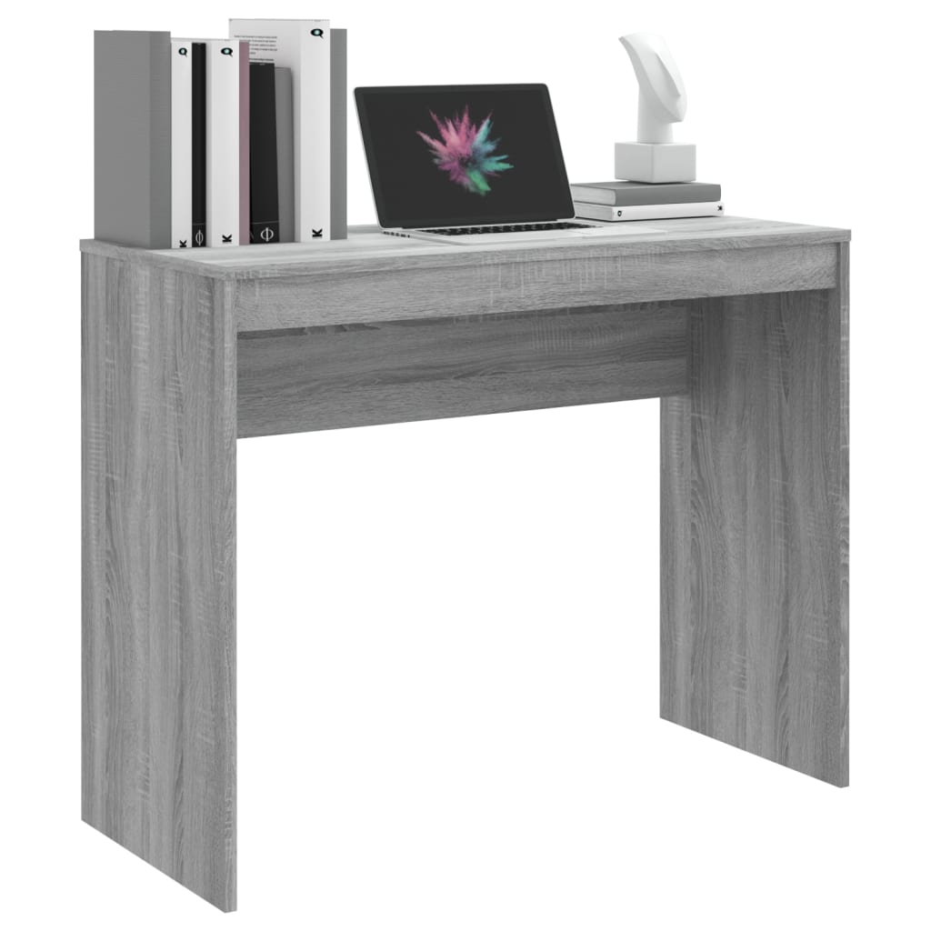 Bureau 90X40X72 Cm Bewerkt Hout Eikenkleurig Grijs sonoma