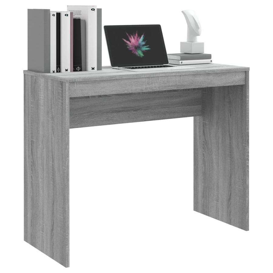 Bureau 90X40X72 Cm Bewerkt Hout Eikenkleurig Grijs sonoma