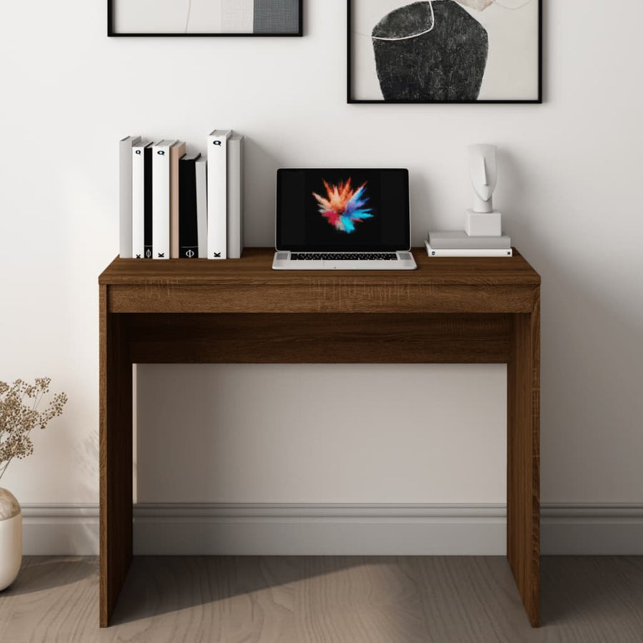 Bureau 90X40X72 Cm Bewerkt Hout bruin eikenkleur