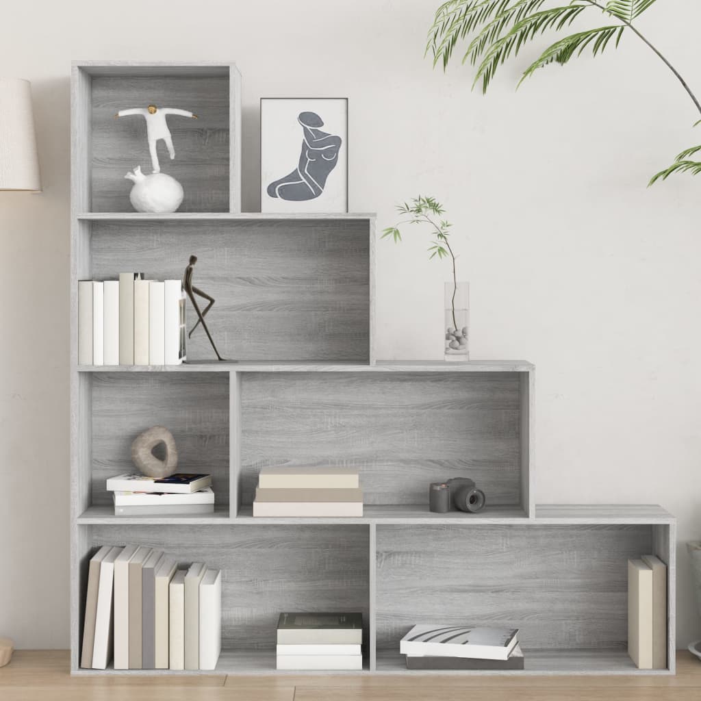 Boekenkast 55X24X60 Cm Eikenkleurig Grijs sonoma