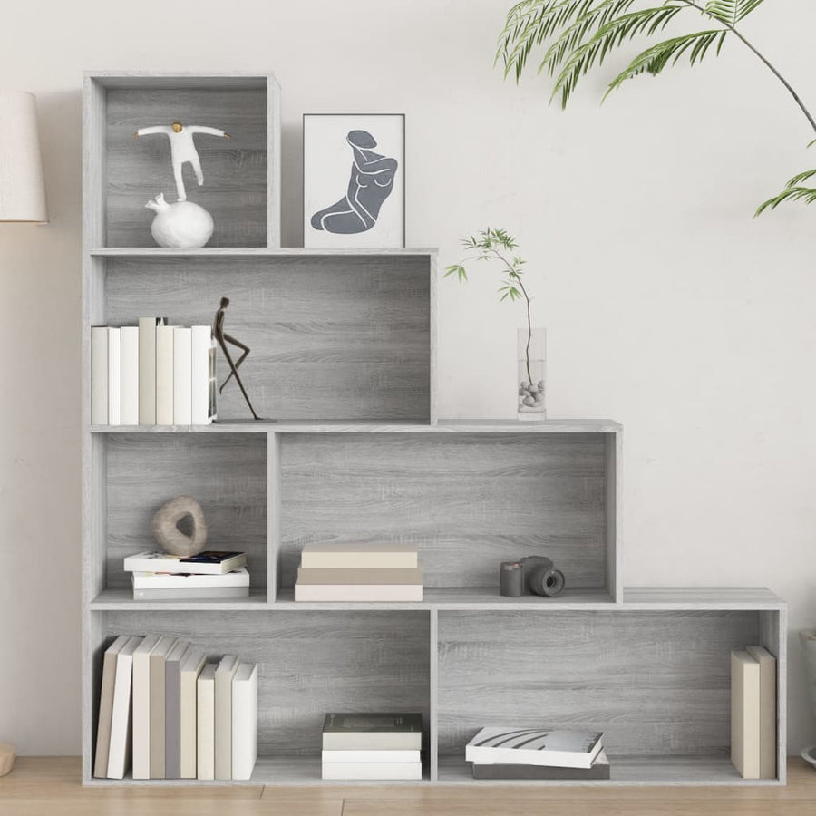 Boekenkast 55X24X60 Cm Eikenkleurig Grijs sonoma