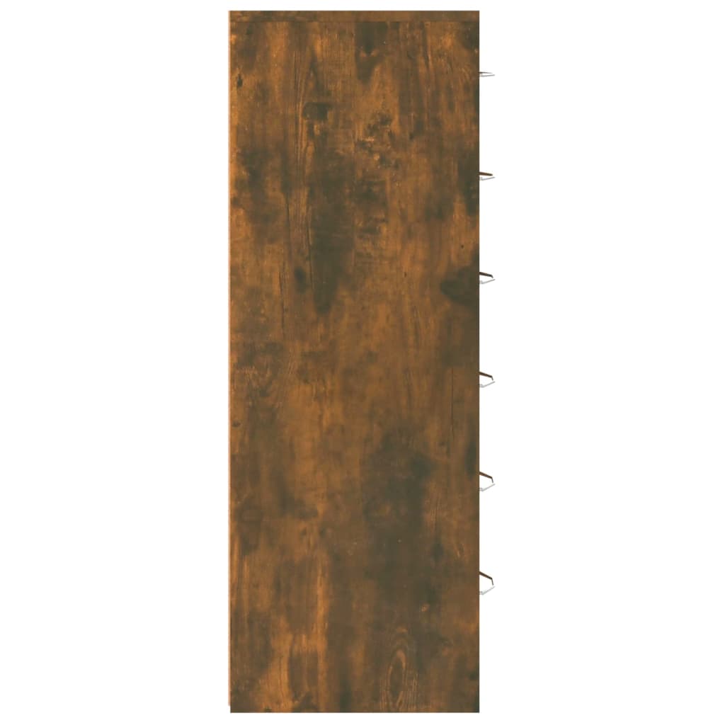 Dressoir Met 6 Lades 50X34X96 Cm Bewerkt Hout Gerookt eiken