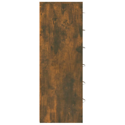 Dressoir Met 6 Lades 50X34X96 Cm Bewerkt Hout Gerookt eiken