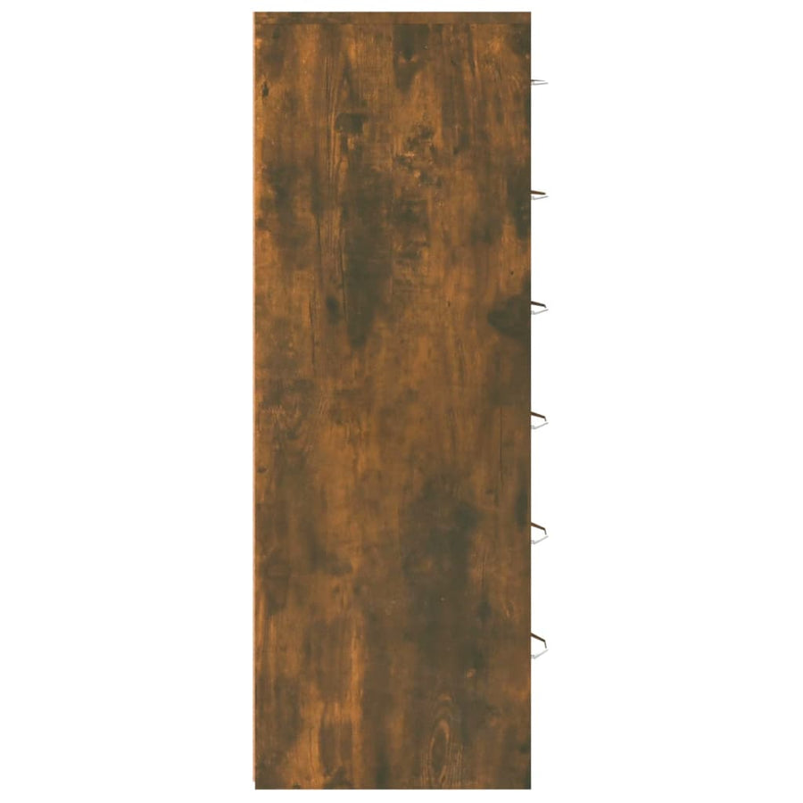 Dressoir Met 6 Lades 50X34X96 Cm Bewerkt Hout Gerookt eiken