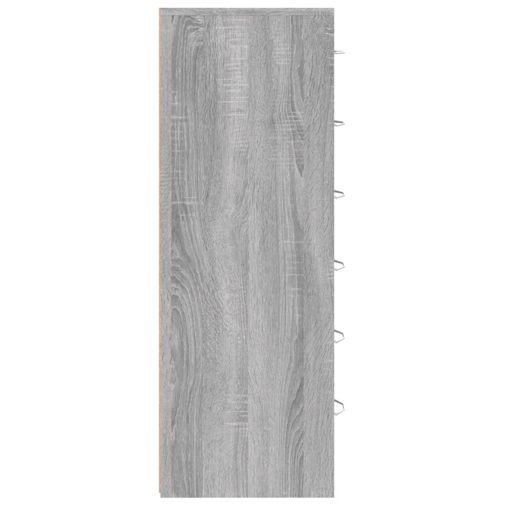 Dressoir Met 6 Lades 50X34X96 Cm Bewerkt Hout Grijs sonoma