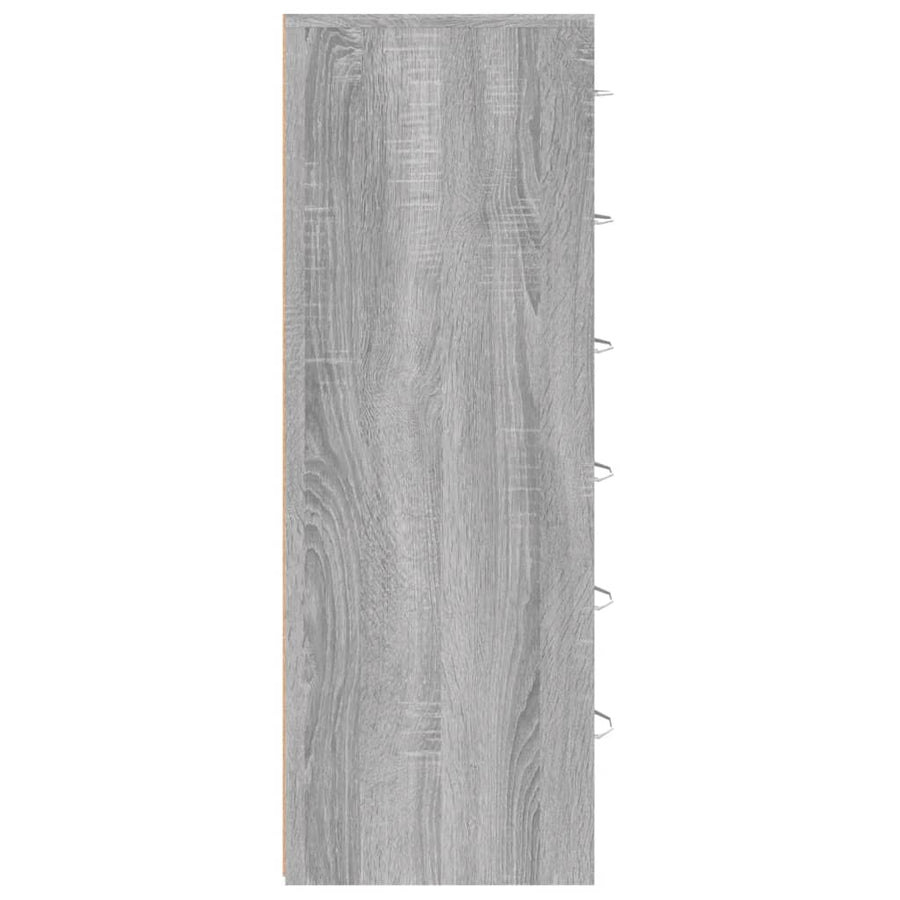 Dressoir Met 6 Lades 50X34X96 Cm Bewerkt Hout Grijs sonoma