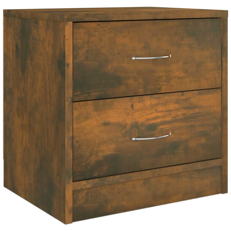Nachtkastje 40x30x40 cm bewerkt hout gerookt eikenkleurig 1 Gerookt eiken