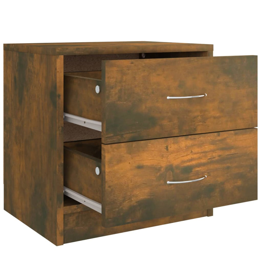 Nachtkastje 40x30x40 cm bewerkt hout gerookt eikenkleurig 1 Gerookt eiken