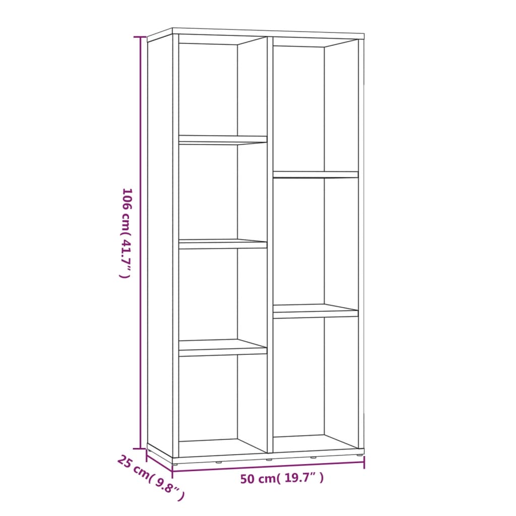 Boekenkast 50X25X06 Cm Eikenkleurig Grijs sonoma