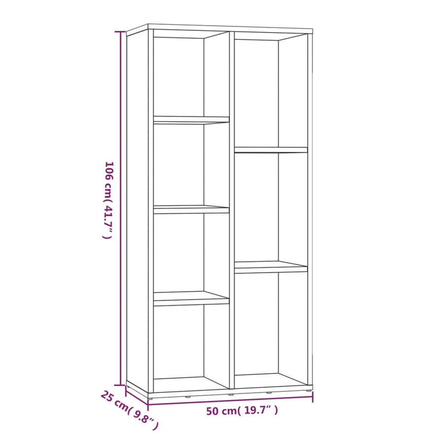 Boekenkast 50X25X06 Cm Eikenkleurig Grijs sonoma