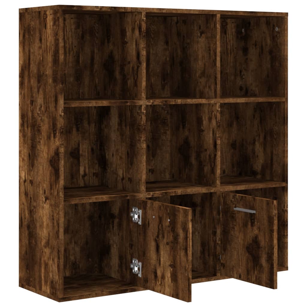 Boekenkast 98x30x98 cm gerookt eikenkleurig