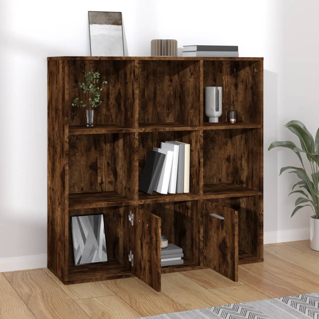 Boekenkast 98x30x98 cm gerookt eikenkleurig