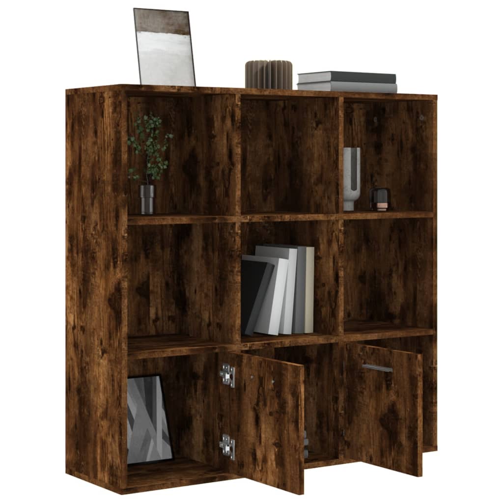 Boekenkast 98x30x98 cm gerookt eikenkleurig