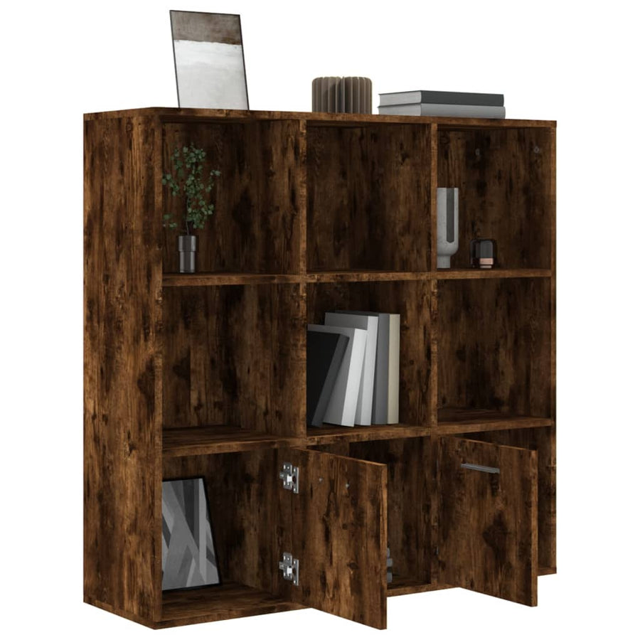 Boekenkast 98x30x98 cm gerookt eikenkleurig