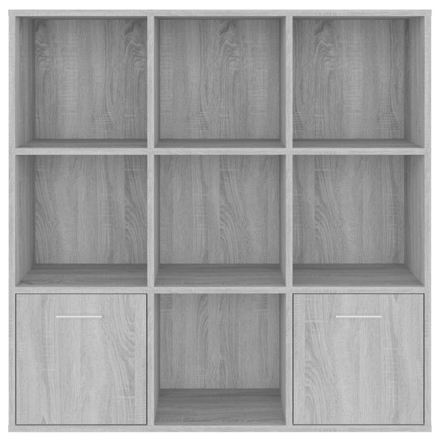 Boekenkast 98x30x98 cm grijs sonoma eikenkleurig