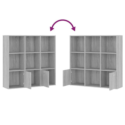Boekenkast 98X30X98 Cm Eikenkleurig Grijs sonoma
