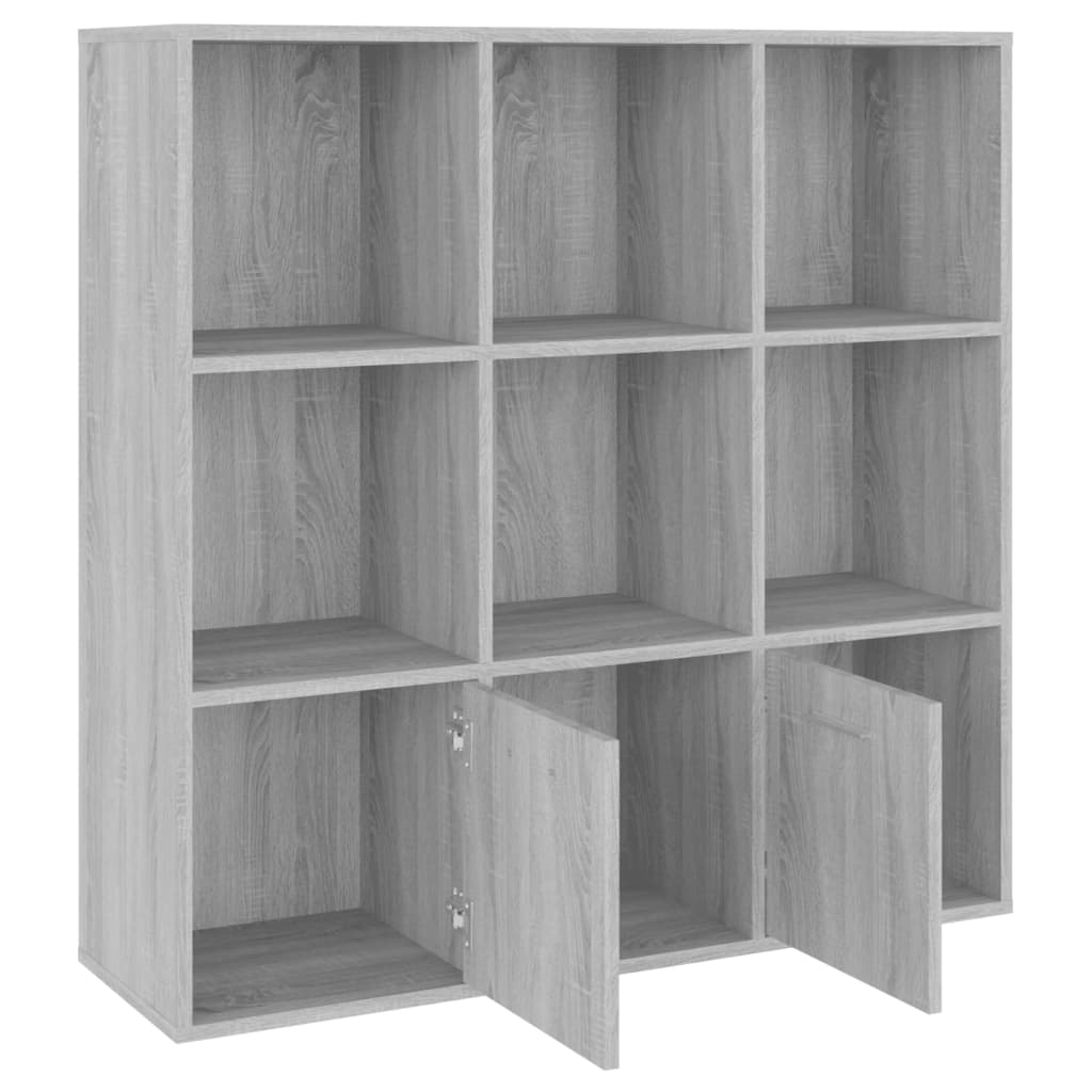 Boekenkast 98X30X98 Cm Eikenkleurig Grijs sonoma