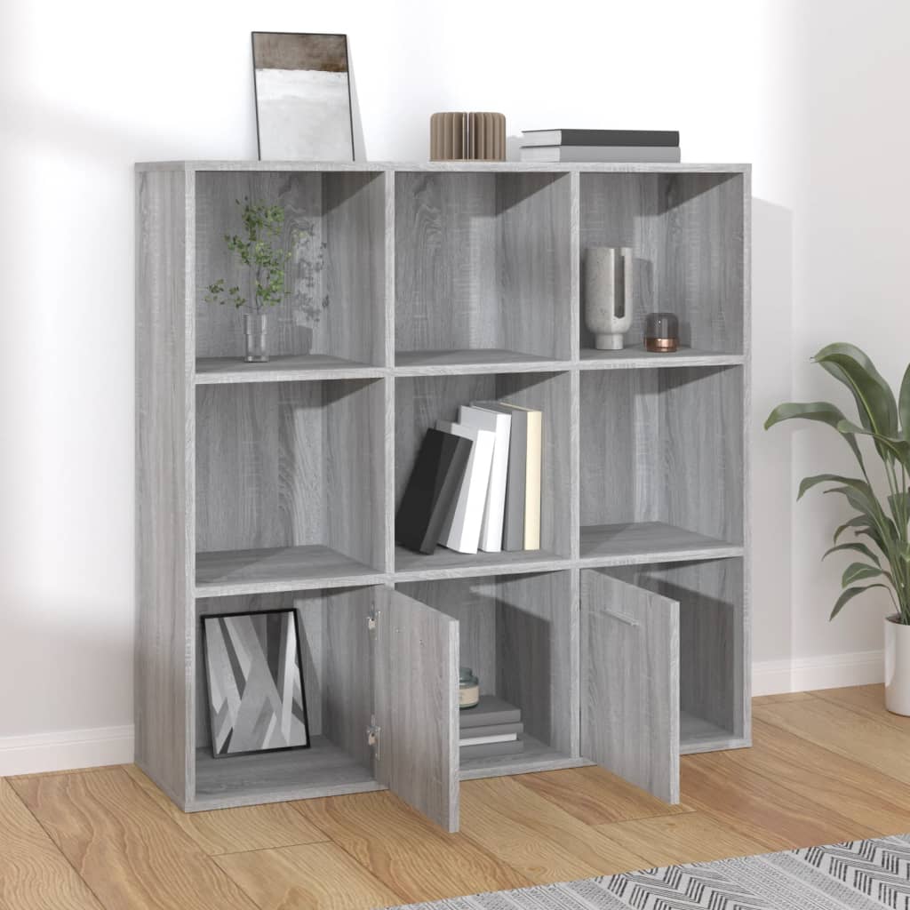 Boekenkast 98X30X98 Cm Eikenkleurig Grijs sonoma